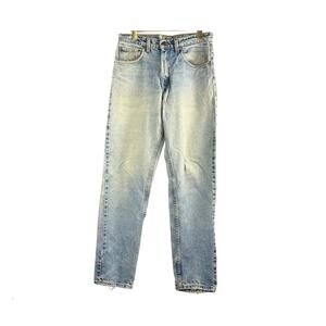 Levi's 505 USA Relaxed Taper Distressed Light Wash Jeans 31x32 Grunge